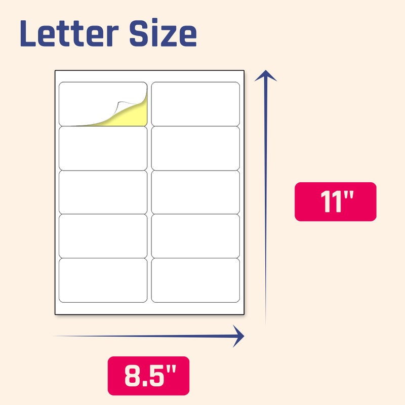 TownStix (2" x 4") 30 Sheets, Printable White Sticker Labels, Laser/Inkjet Printing - Matte, 10 per Page - Image 3